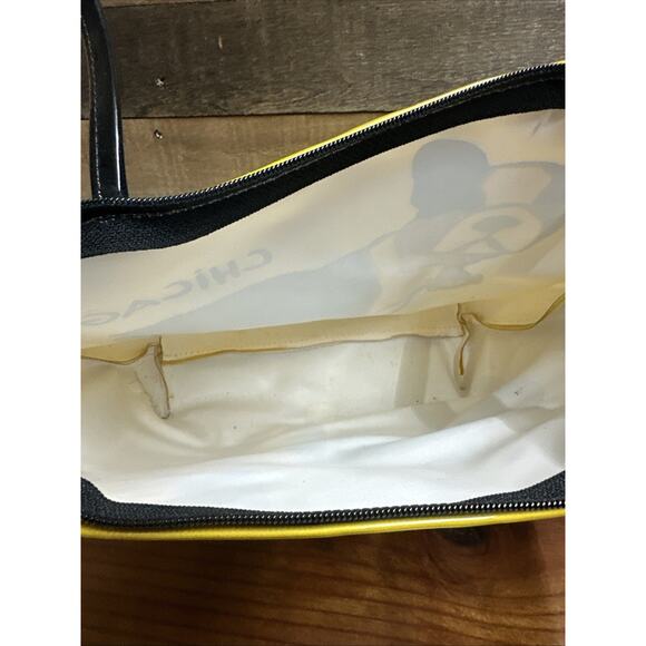 Marc Tetro Boston Terrier Dog Vinyl Purse Tote Yellow And Black CHICAGO - Picture 5 of 6